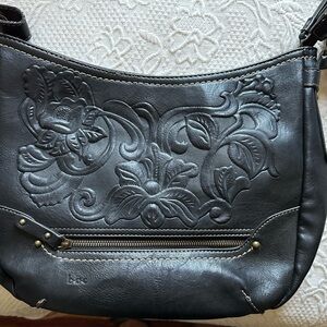boc Black Floral Embossed Shoulder Bag
